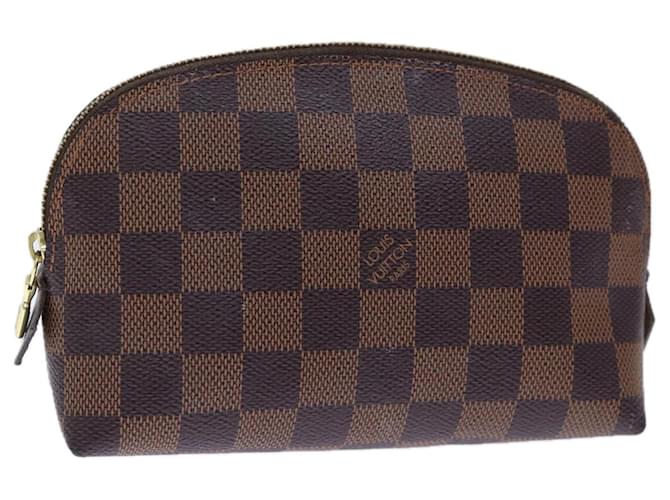 LOUIS VUITTON Damier Ebene Pochette Cosmética PM Bolsa N47516 Autenticação de LV 73282  ref.1364039