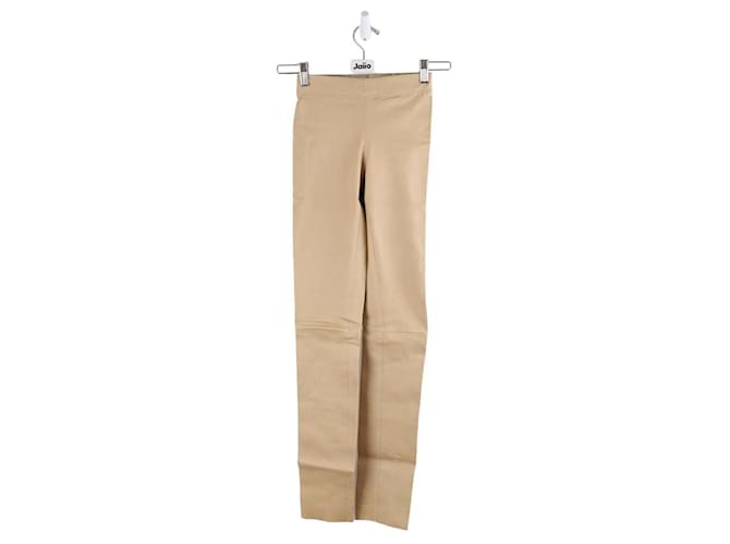 Joseph Slim leather pants Beige  ref.1364074