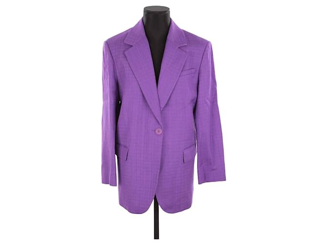 Sandro Linen blazer Purple  ref.1364090