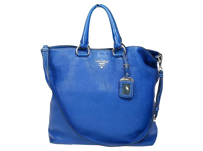 Prada Vitello Blue Leather  ref.1364136