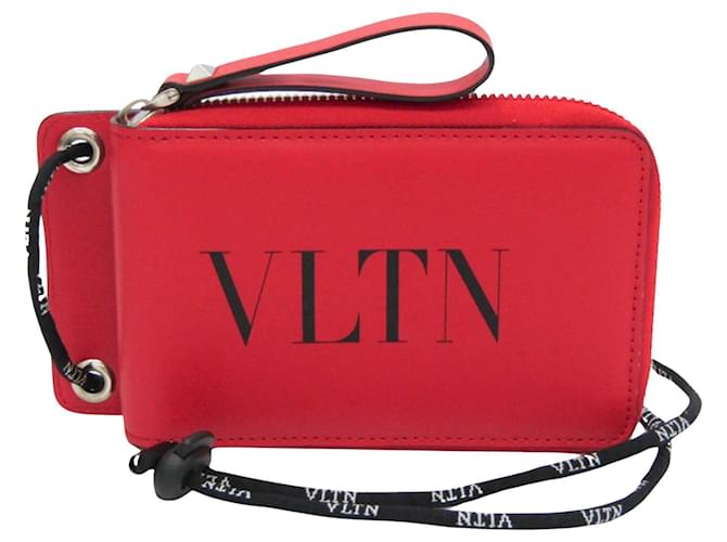 Valentino Garavani VLTN Vermelho Couro  ref.1364328