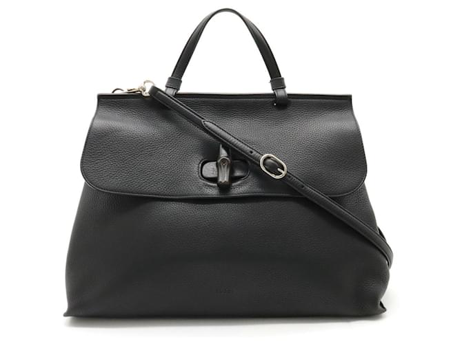 Gucci Bamboo au quotidien Cuir Noir  ref.1364496