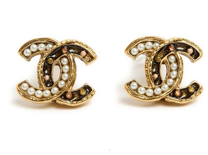 Chanel Orecchini AH2011 CC con clip. D'oro