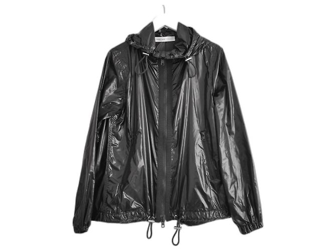 Sacai Luck Schwarzer Super-Flared Anorak-Mantel