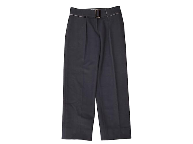 Chanel Pants, leggings Black Silk Wool  ref.1364924
