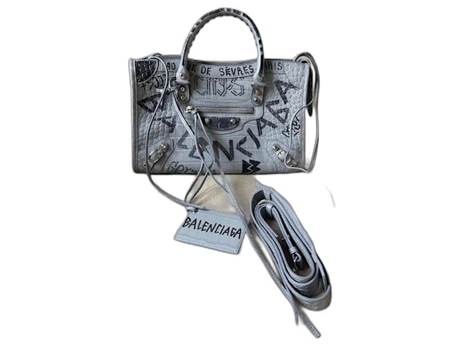 Balenciaga Bolsas Cinza Couro  ref.1364952