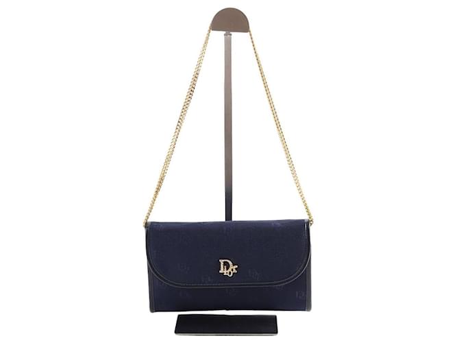 Dior handbag with shoulder strap Navy blue Cloth  ref.1364974