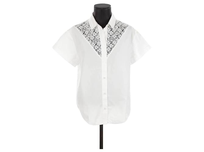 Louis Vuitton Camisa de algodón de manga corta Blanco  ref.1364987