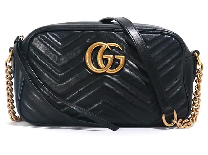 GUCCI Handbags GG Marmont Black Leather  ref.1365055