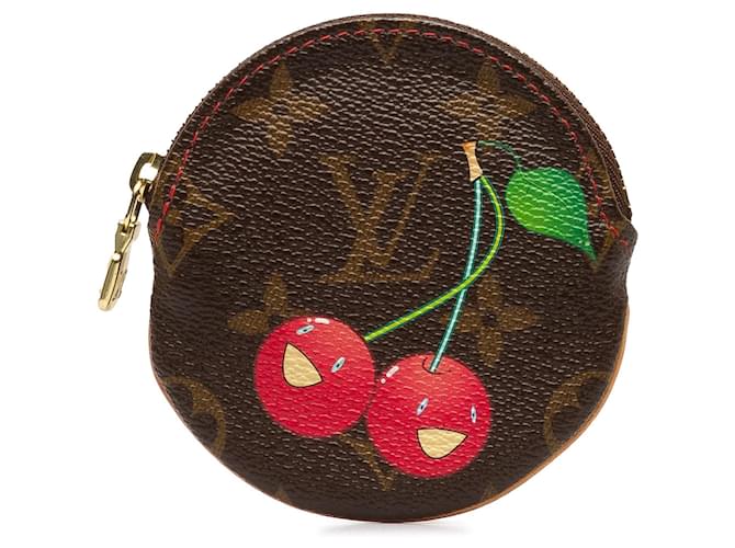 Brown Louis Vuitton Monogram Cerises Porte-Monnaie Round Coin Purse Cloth  ref.1365084