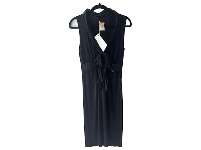 John Galliano Galliano 2000's Dress with Polka Dot Bow Black Silk  ref.1365132