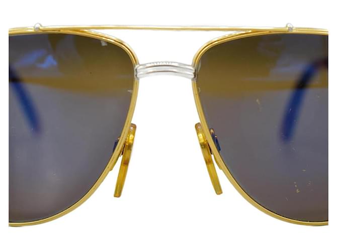 Cartier Gafas de Sol Douradas Prata Metal  ref.1365155