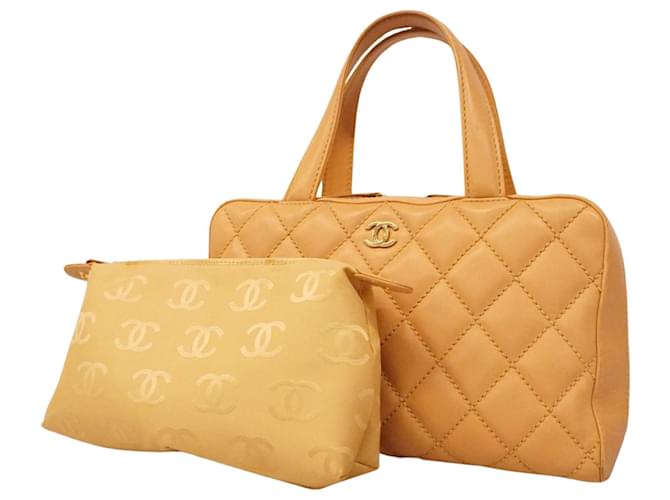 Chanel Bowling Beige Leather  ref.1365237
