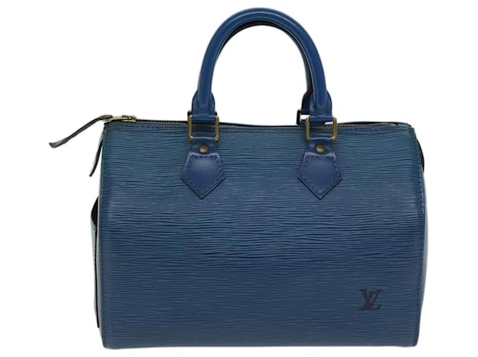 Louis Vuitton Speedy 25 Azul Cuero  ref.1365250