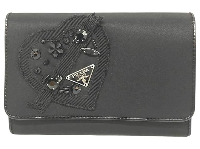 Prada Saffiano Negro Lienzo  ref.1365381