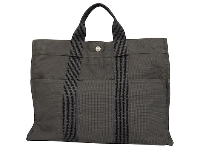 Hermès Herline Toile Gris  ref.1365389