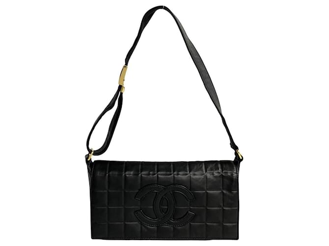 Timeless Chanel Chocolate bar Black Leather  ref.1365470