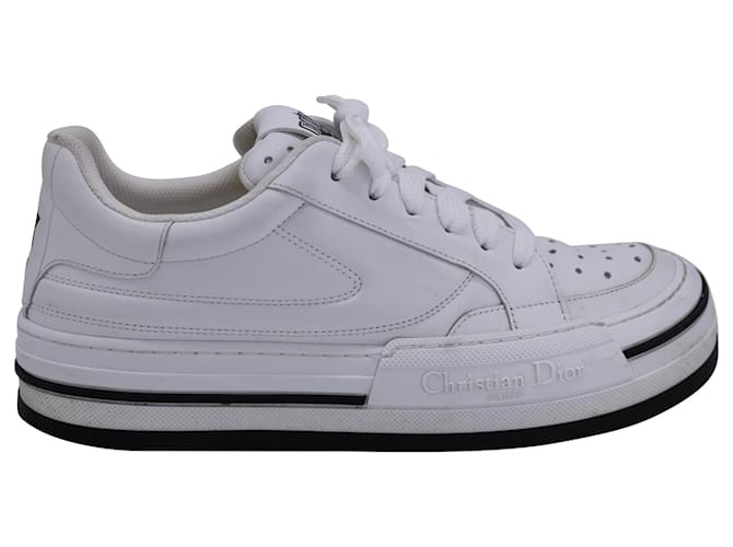 Dior D-Freeway Low-Top Sneakers in White Leather  ref.1365494