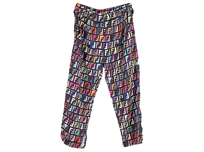 Pantalones cortos Fendi Zucca FF en viscosa multicolor Impresión de pitón Fibra de celulosa  ref.1365502