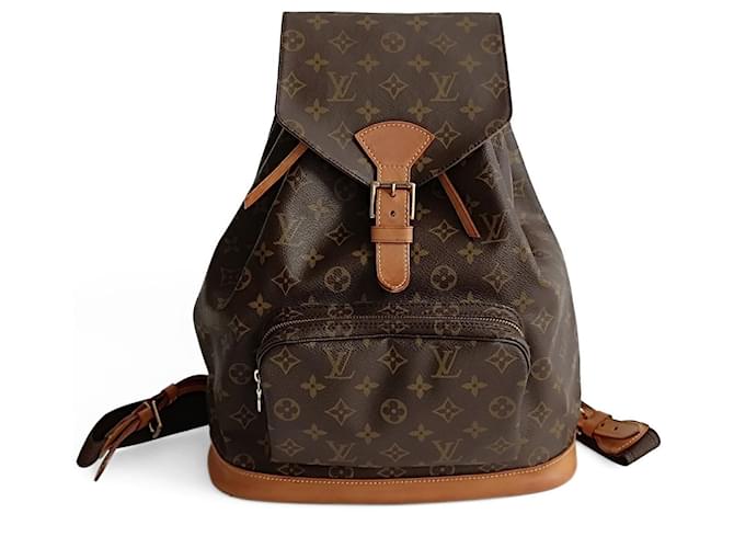 Louis Vuitton backpack Montsouris GM monogram Brown Cloth  ref.1365515