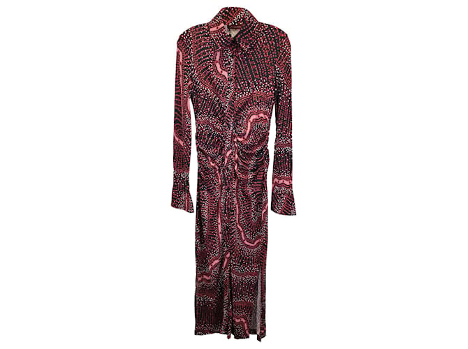 Robe chemise mi-longue Altuzarra Claudia en viscose rouge Fibre de cellulose  ref.1365556