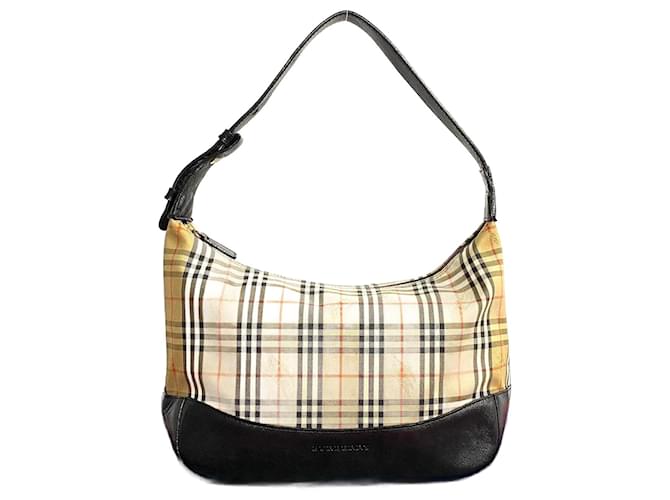 Burberry Haymarket Check Canvas Shoulder Bag Canvas Shoulder Bag in Good condition Cloth  ref.1365561