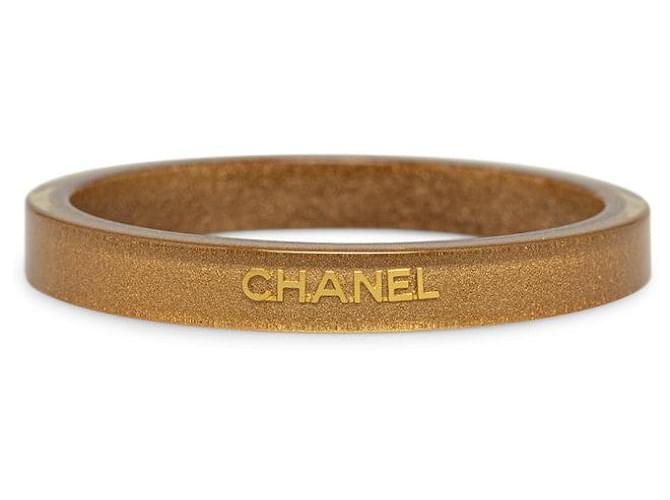 Bracelet jonc étroit avec logo en résine Chanel Bracelet en plastique en bon état  ref.1365592