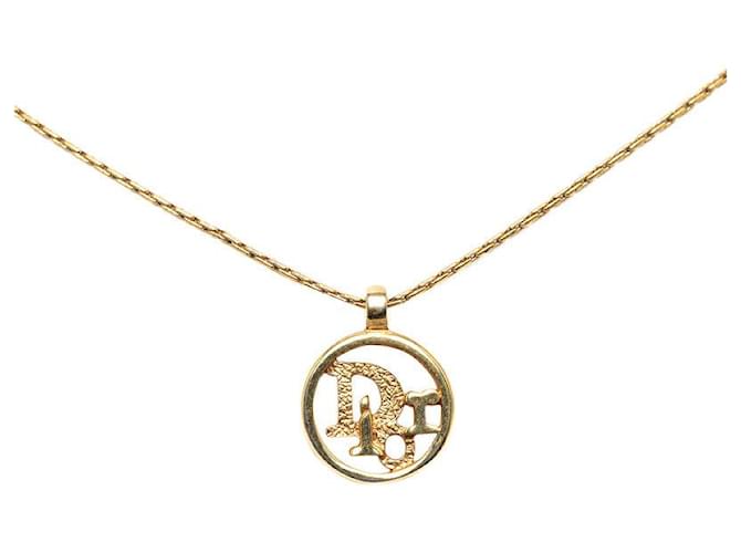 Collana a catena con logo Dior Collana in metallo in buone condizioni  ref.1365593