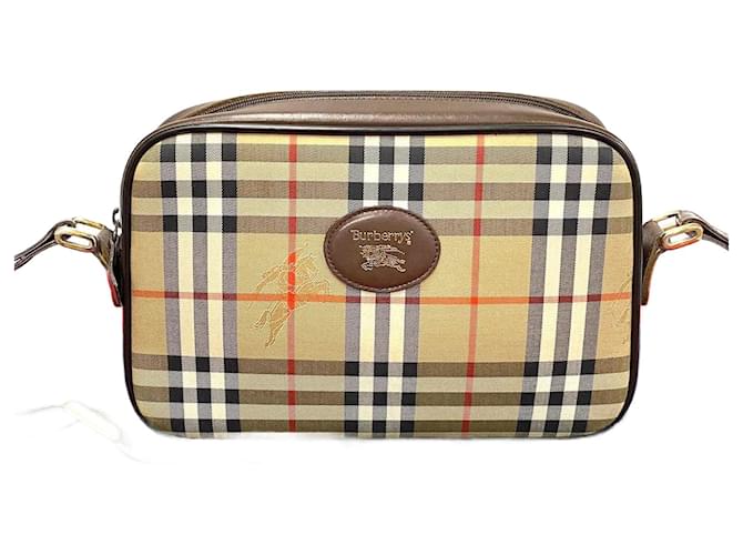 Burberry Haymarket Check Canvas & Leather Shoulder Bag Canvas Shoulder Bag in Good condition Cloth  ref.1365629