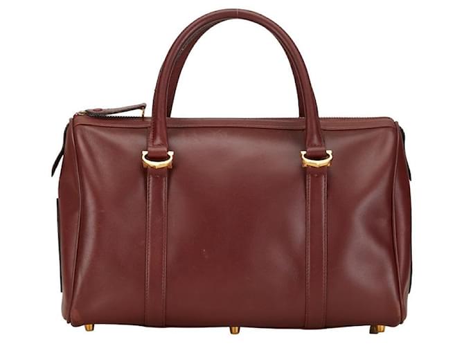Cartier Must de Cartier Boston Bag Bolsa de viagem de couro em bom estado  ref.1365684