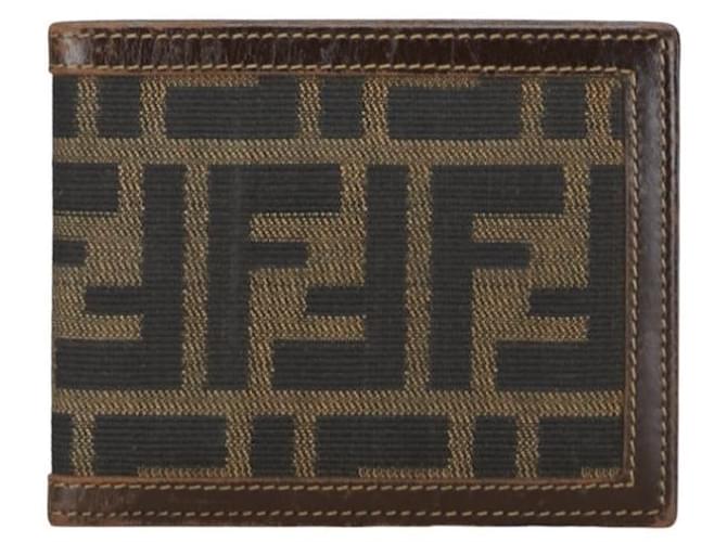 Carteira Fendi Zucca Canvas Bifold Carteira curta de lona em bom estado  ref.1365692