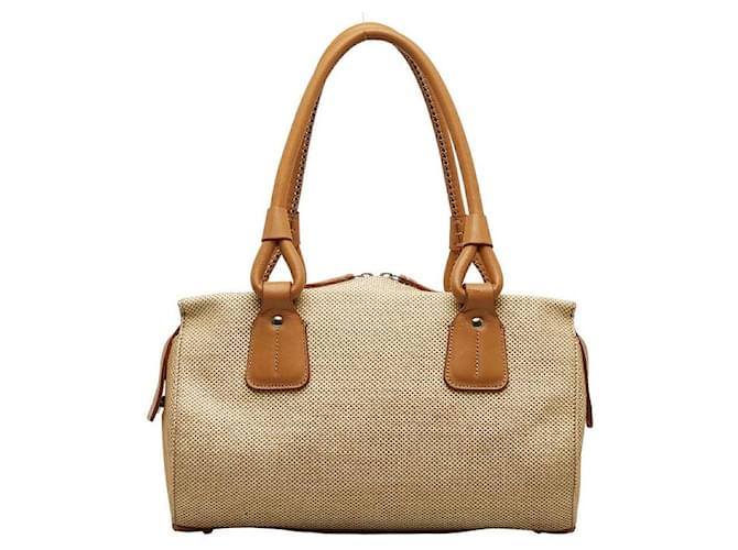 Burberry Canvas Mini Boston Bag Canvas Handbag in Good condition Cloth  ref.1365707