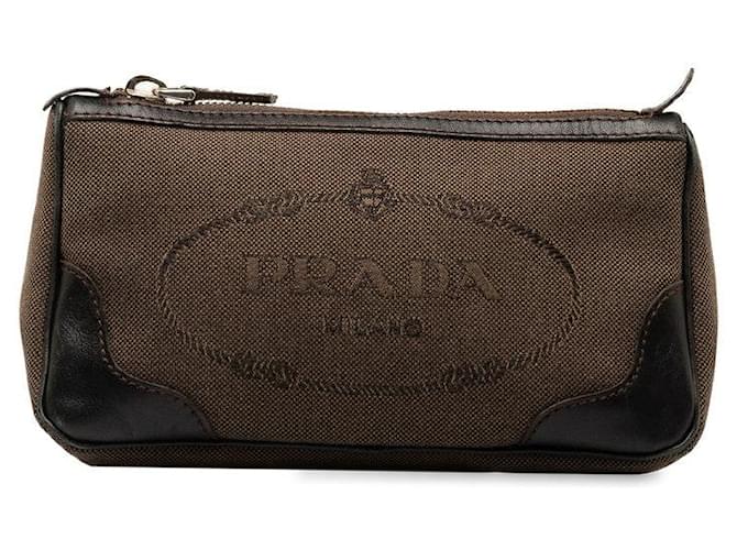 Prada Canapa Logo Bolsa de lona em bom estado  ref.1365738