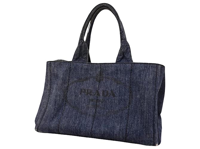 Tote Prada Canapa Jean Bleu  ref.1365857