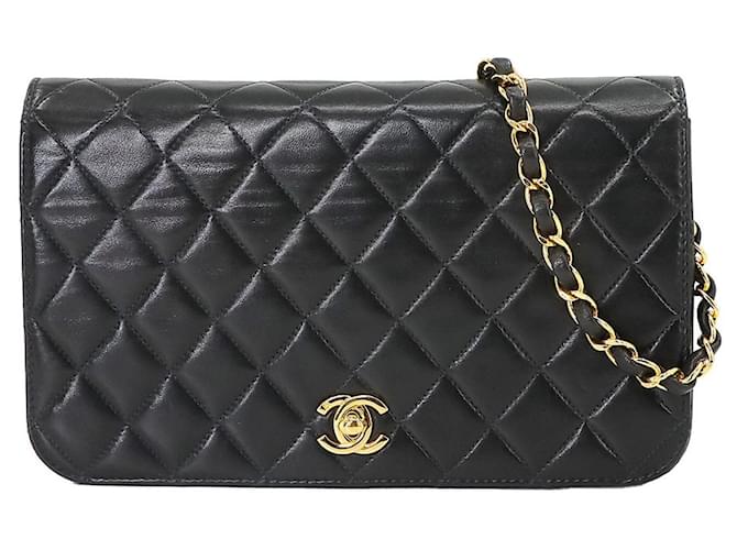 Timeless Chanel Matelassé Black Leather  ref.1365886