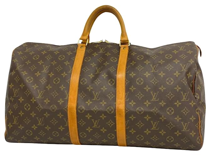 Louis Vuitton Keepall 55 Brown Cloth  ref.1365916