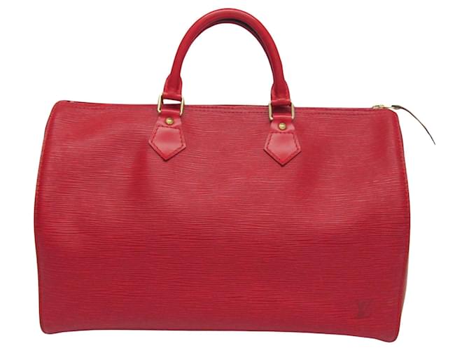 Louis Vuitton Speedy 35 Red Leather  ref.1365980