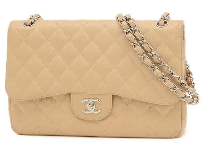 Chanel Timeless Beige Leather  ref.1365983