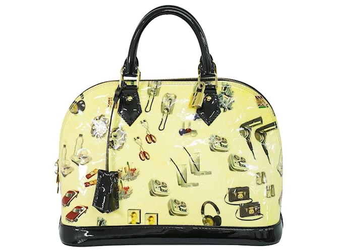 Louis Vuitton Alma Amarelo Couro envernizado  ref.1366096