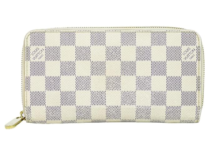 Portefeuille zippy Louis Vuitton Toile Blanc  ref.1366103