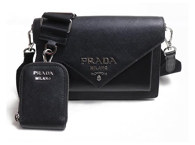 Saffiano Prada Envelope Black Leather  ref.1366112