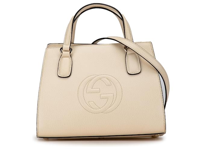 Cartable Soho en veau moyen blanc Gucci Cuir Veau façon poulain Écru  ref.1366177