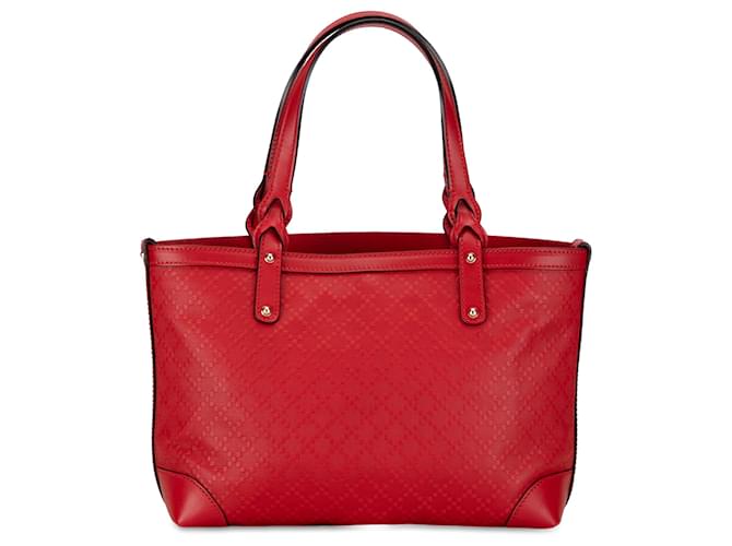 Bolso tote artesanal pequeño con diamantes en rojo de Gucci Roja Cuero Becerro  ref.1366197