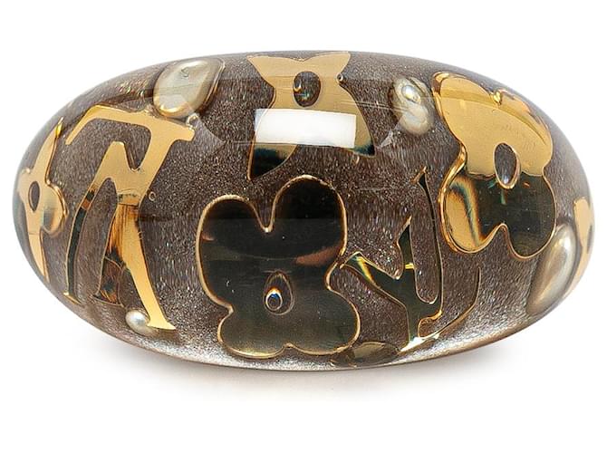 Louis Vuitton Brown Resin Crystal Inclusion Ring Plastic  ref.1366205