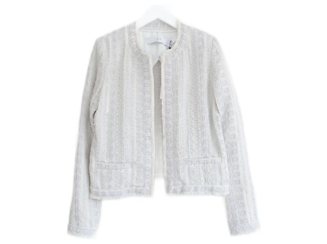 IRO Sorayan Jacke Perlgrau/Creme Roh