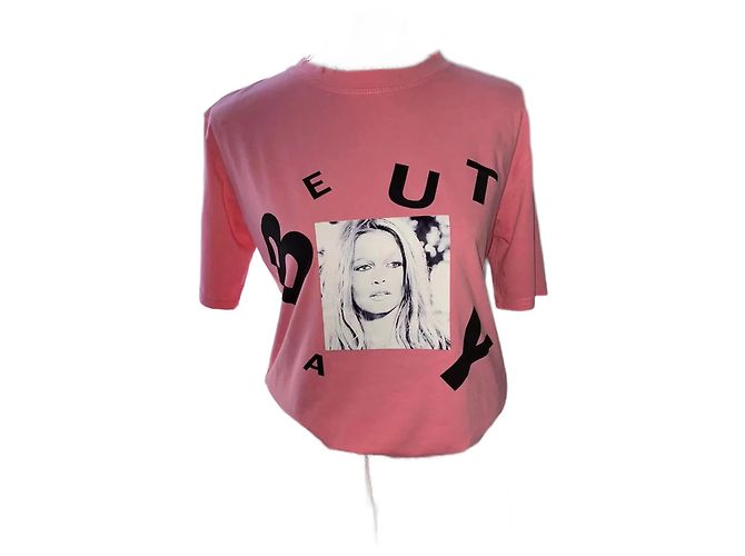 Autre Marque Camiseta Brigitte Bardot rosa de algodón
