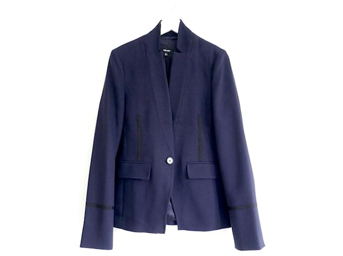 Autre Marque Veste de blazer courte ME+EM Perfect Work Polyester Bleu Marine  ref.1366317