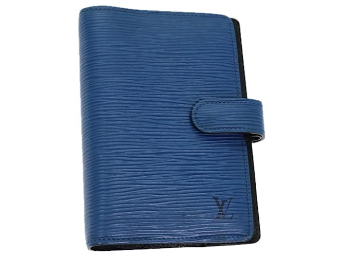 LOUIS VUITTON Epi Agenda PM Day Planner Cover Blue R20055 LV Auth 71947 Leather  ref.1366334