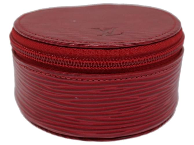 LOUIS VUITTON Epi Ecrin Bijoux 8 Boîte à Bijoux Rouge M48227 LV Auth yk12022 Cuir  ref.1366419