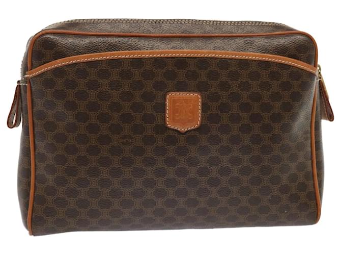 Céline CELINE Macadam Canvas Clutch Bag PVC Brown Auth bs14049  ref.1366444